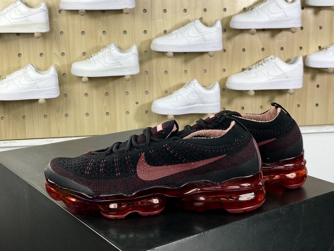 260 Nike Air VaporMax 2023 Flyknit FK"Black Cedar"2023款大气垫慢跑鞋“针织黑雪松红”DV1678-005