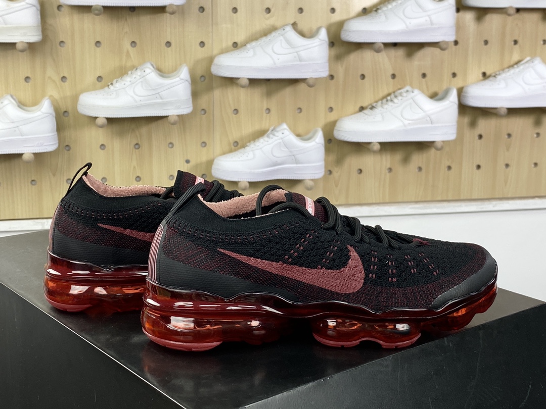 260 Nike Air VaporMax 2023 Flyknit FK"Black Cedar"2023款大气垫慢跑鞋“针织黑雪松红”DV1678-005