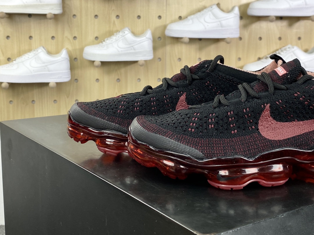 260 Nike Air VaporMax 2023 Flyknit FK"Black Cedar"2023款大气垫慢跑鞋“针织黑雪松红”DV1678-005