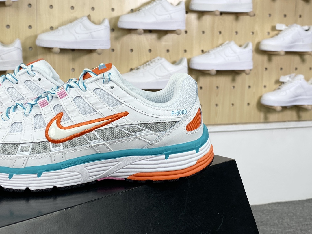 220 耐克Nike P-6000"White/Oracle/Aqua Magic"系列低帮慢跑鞋“白灰橙水蓝”BV1021-105