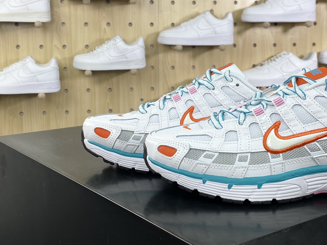 220 耐克Nike P-6000"White/Oracle/Aqua Magic"系列低帮慢跑鞋“白灰橙水蓝”BV1021-105