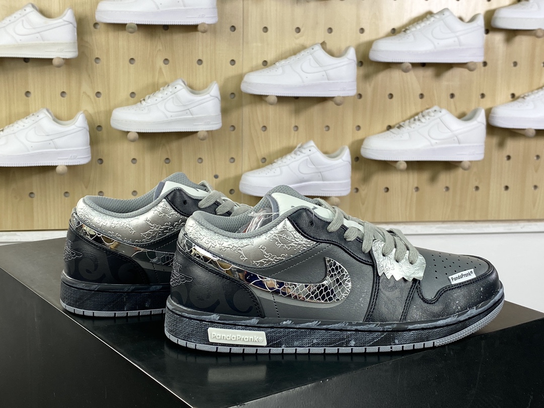 300 耐克Nike Air Jordan 1 Low"Grey Morden"AJ1乔丹一代低帮篮球鞋“黑银灰格雷系摩登薇镜”553560-053