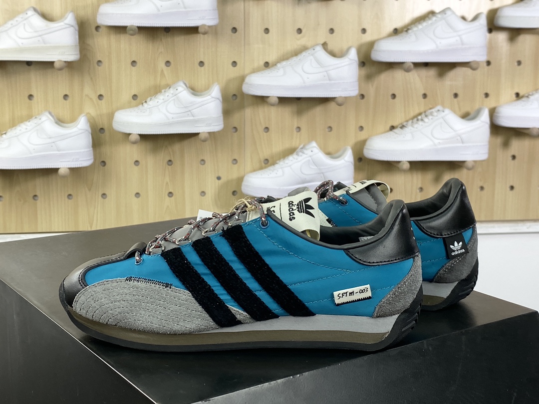 280 Song for the Mute x Adidas Country OG"Black Wonder Beige"Aqua Black"SFTM-003系列低帮慢跑鞋“联名水蓝深灰黑”ID3545