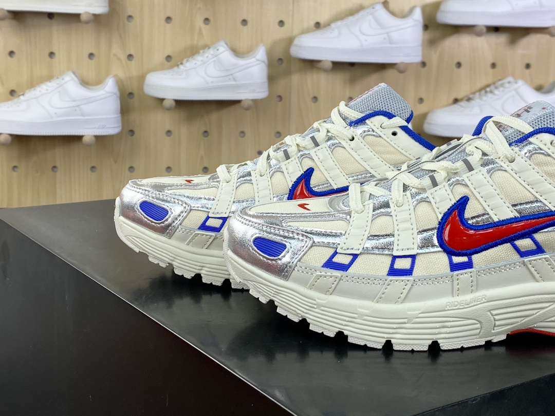 220 耐克Nike P-6000"China Space Exploration Pack"系列低帮慢跑鞋“米白太空银宝蓝红”CJ7789-162