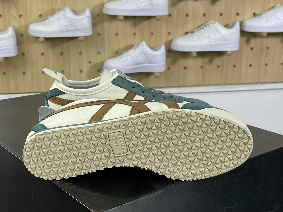 140 鬼塚虎/Onitsuka Tiger Mexico 66经典墨西哥系列低帮慢跑鞋“皮革米白墨绿棕”1183B771-115