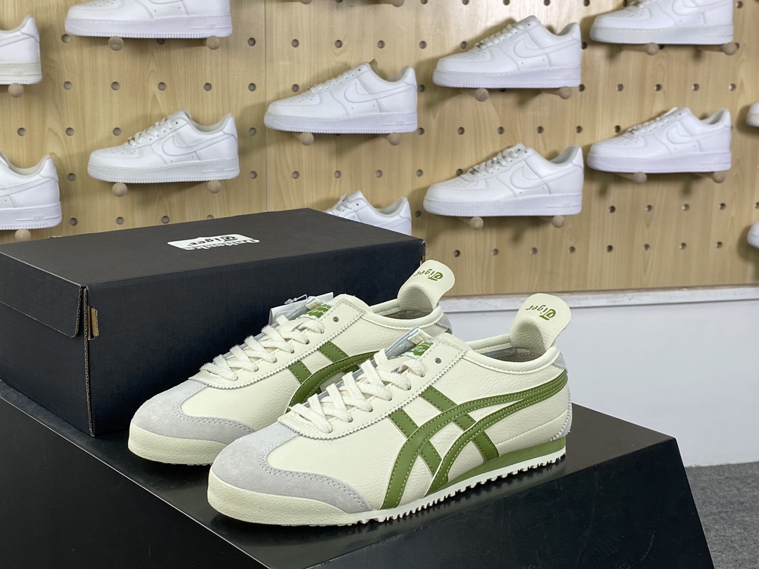 140 鬼塚虎/Onitsuka Tiger Mexico 66经典墨西哥慢跑鞋“皮革米白灰牛油果绿”1183B771-111