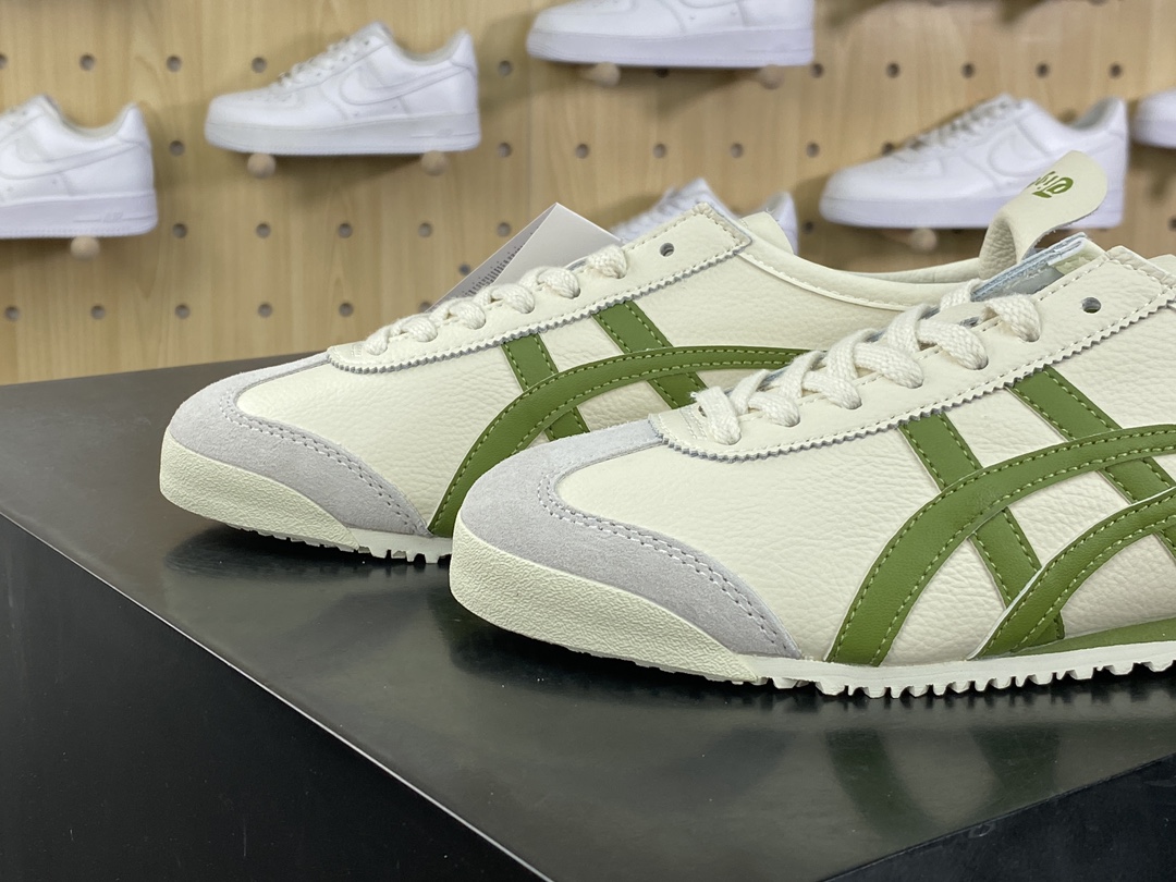 140 鬼塚虎/Onitsuka Tiger Mexico 66经典墨西哥慢跑鞋“皮革米白灰牛油果绿”1183B771-111