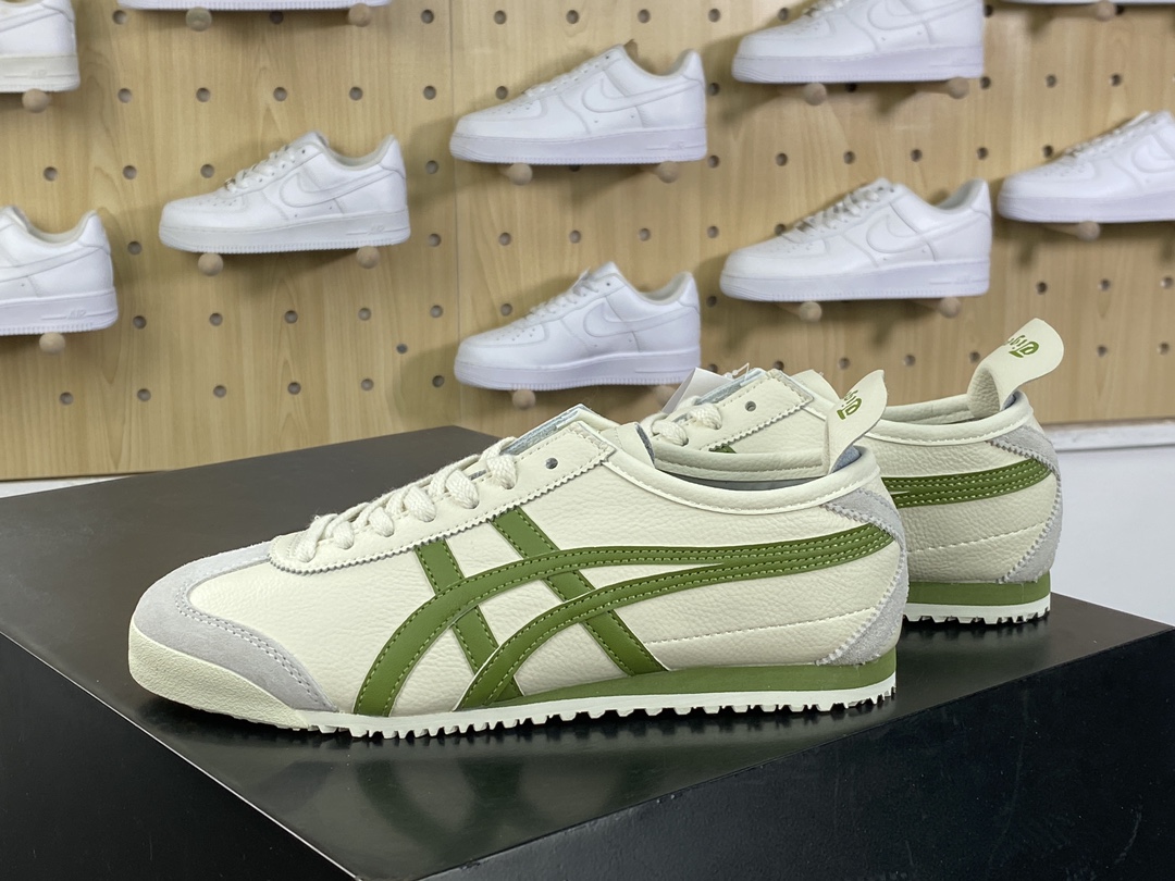 140 鬼塚虎/Onitsuka Tiger Mexico 66经典墨西哥慢跑鞋“皮革米白灰牛油果绿”1183B771-111