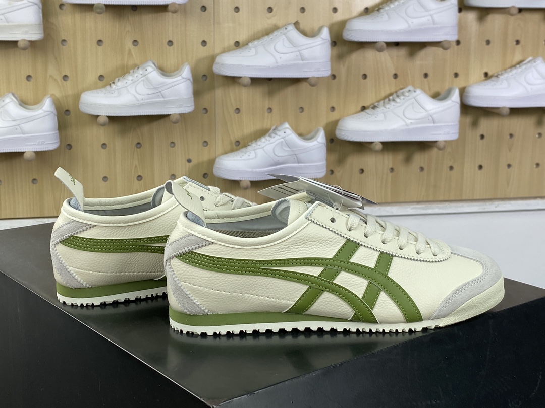 140 鬼塚虎/Onitsuka Tiger Mexico 66经典墨西哥慢跑鞋“皮革米白灰牛油果绿”1183B771-111