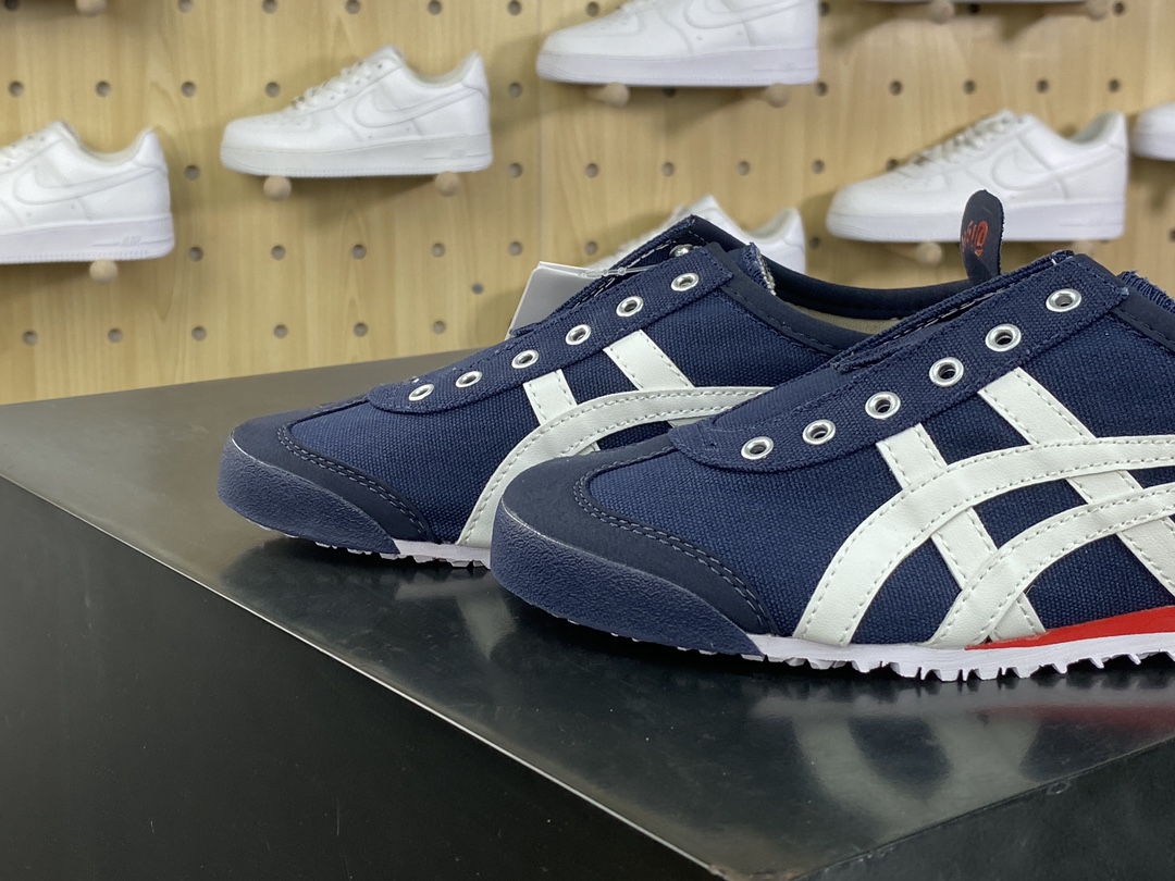 140 鬼塚虎/Onitsuka Tiger Mexico 66 Slip-On 墨西哥慢跑鞋“帆布藏蓝红白”D3KON-5099