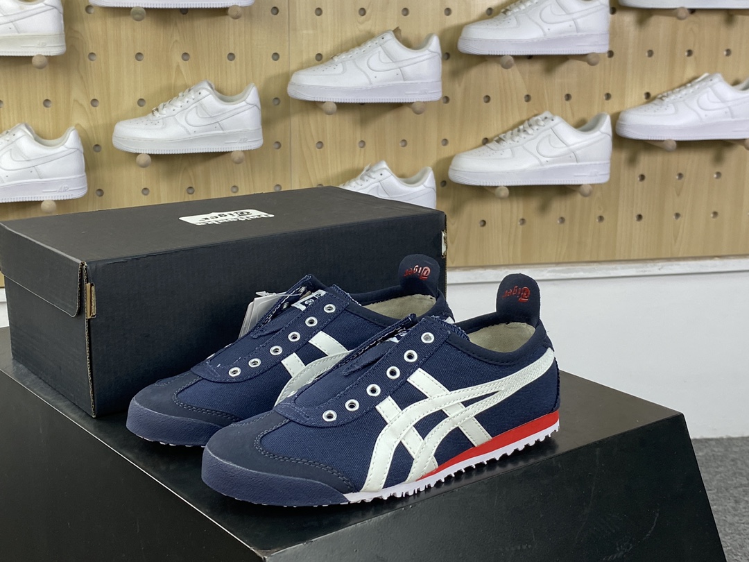 140 鬼塚虎/Onitsuka Tiger Mexico 66 Slip-On 墨西哥慢跑鞋“帆布藏蓝红白”D3KON-5099