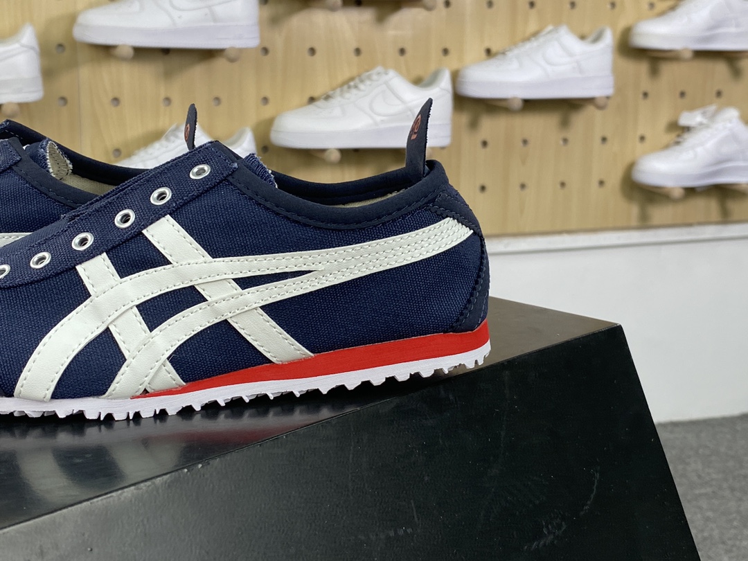 140 鬼塚虎/Onitsuka Tiger Mexico 66 Slip-On 墨西哥慢跑鞋“帆布藏蓝红白”D3KON-5099