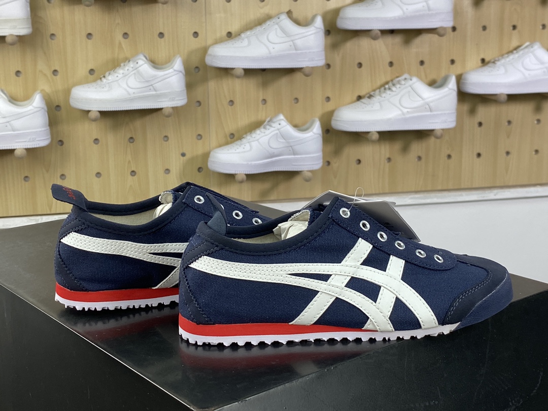 140 鬼塚虎/Onitsuka Tiger Mexico 66 Slip-On 墨西哥慢跑鞋“帆布藏蓝红白”D3KON-5099