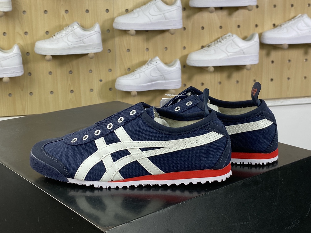 140 鬼塚虎/Onitsuka Tiger Mexico 66 Slip-On 墨西哥慢跑鞋“帆布藏蓝红白”D3KON-5099