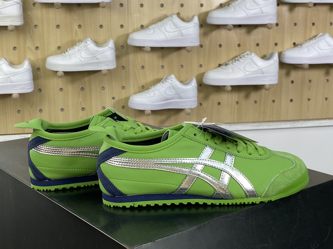 140 鬼塚虎/Onitsuka Tiger Mexico 66经典慢跑鞋“皮革绿藏蓝银”1183A201-305