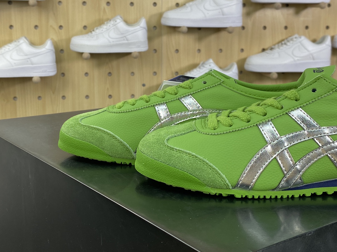 140 鬼塚虎/Onitsuka Tiger Mexico 66经典慢跑鞋“皮革绿藏蓝银”1183A201-305