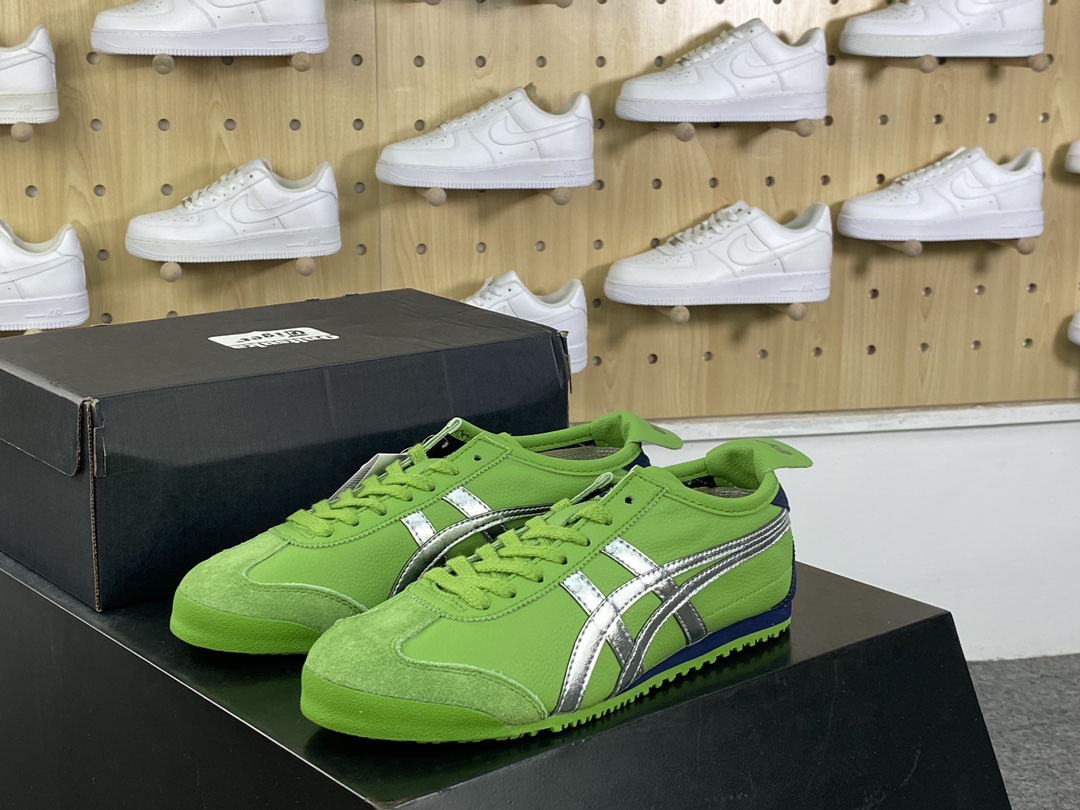 140 鬼塚虎/Onitsuka Tiger Mexico 66经典慢跑鞋“皮革绿藏蓝银”1183A201-305