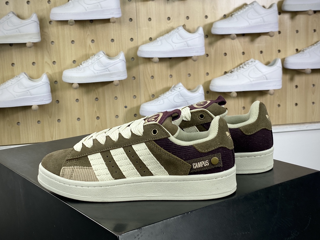 160 阿迪达斯Adidas Originals Campus 00s 板鞋“灯芯绒深棕米白”IF4339