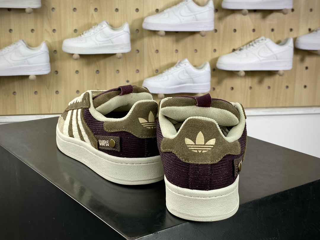 160 阿迪达斯Adidas Originals Campus 00s 板鞋“灯芯绒深棕米白”IF4339