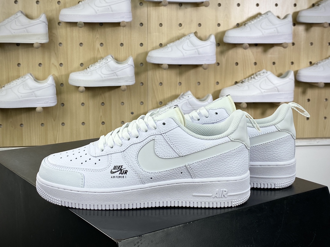 200 Nike Air Force 1 ′07 Low Premium "White/black"空军一号板鞋“皮革白黑3M钩”CV3039-100