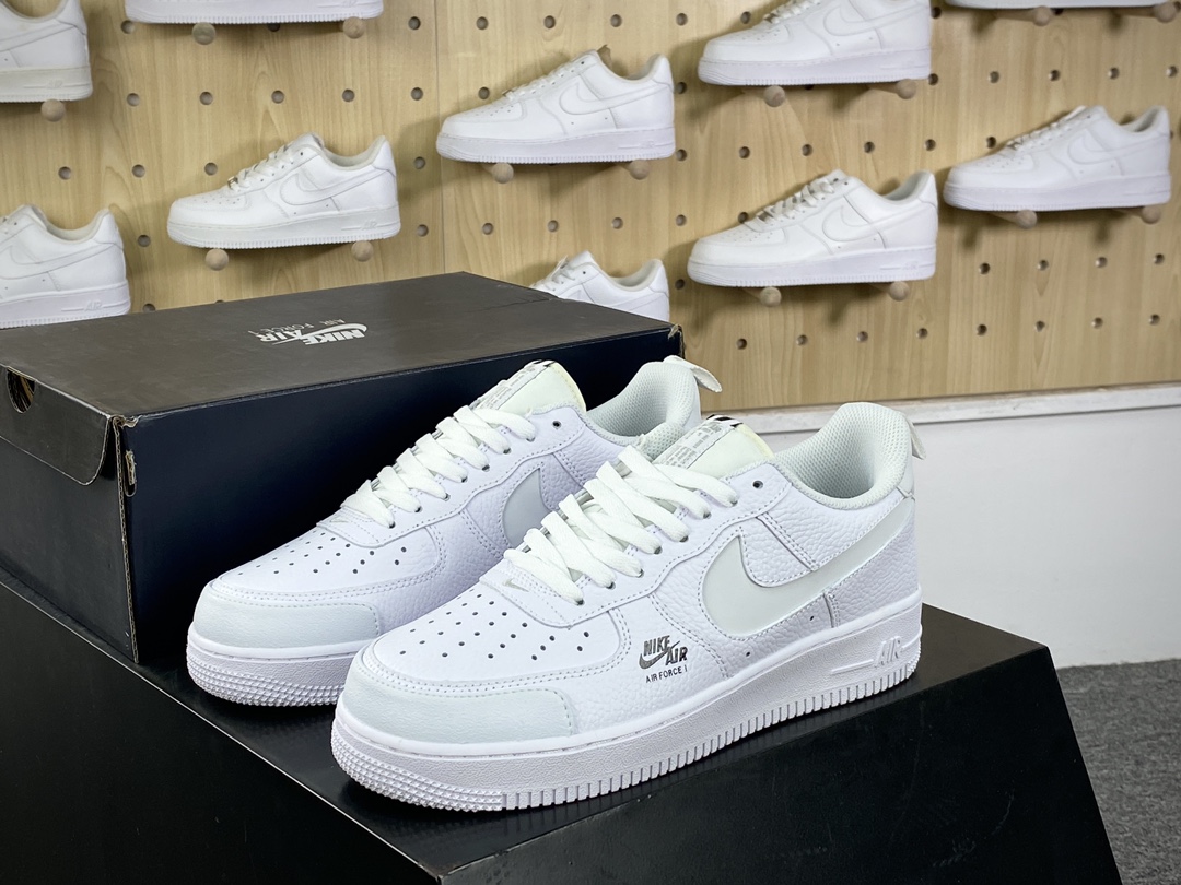 200 Nike Air Force 1 ′07 Low Premium “White/black”空军一号板鞋“皮革白黑3M钩”CV3039-100