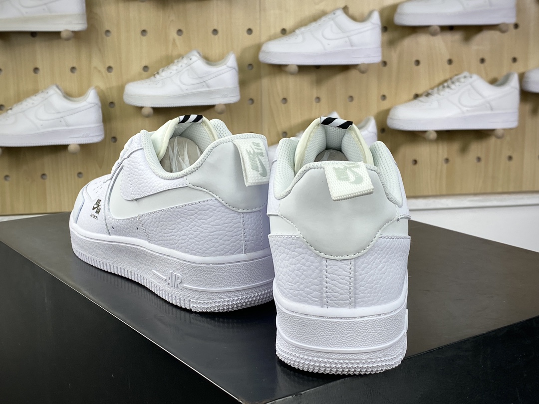 200 Nike Air Force 1 ′07 Low Premium "White/black"空军一号板鞋“皮革白黑3M钩”CV3039-100