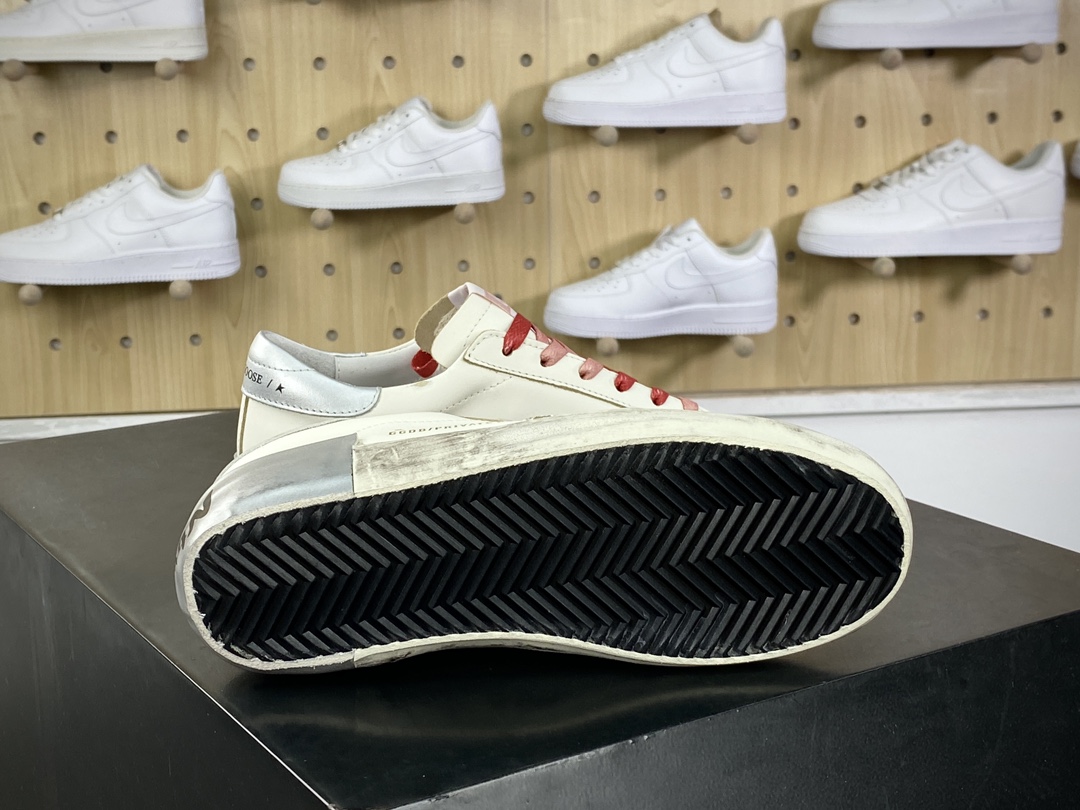 GGDB/Golden Goose Uomo/Donna Donna series low-top retro sneakers ”white flash silver peach pink black graffiti silver tail” G21D122.G15