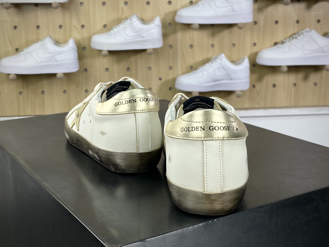 Golden Goose Uomo/Donna Donna series low-top retro versatile dirty sneakers ”leather white rose gold tail” G21D130.G11