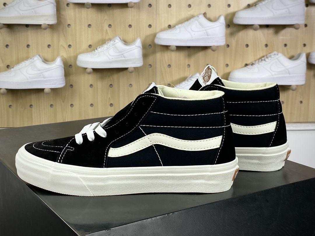 140 范斯Vans Sk8-Mid”Black White”系列中帮经典休闲运动硫化滑板板鞋“黑白”VN0A4UWIVNE