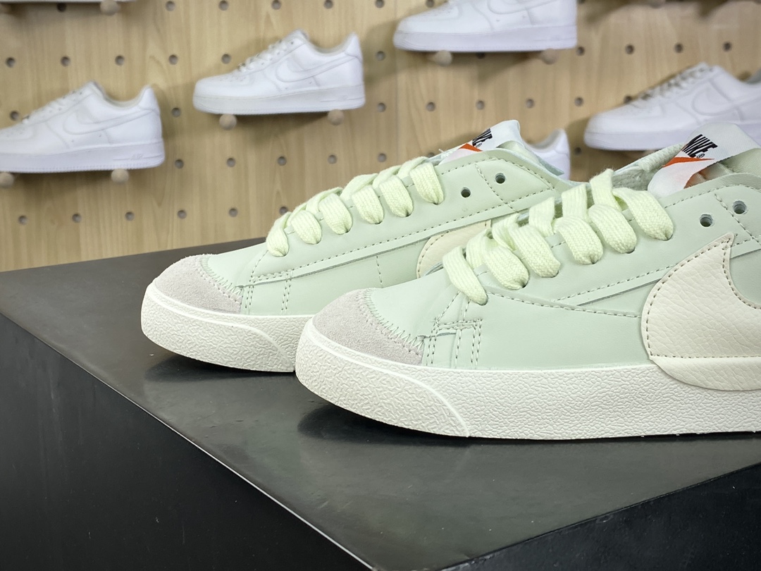 140 Nike Blazer 77 Low Jumbo”White/Olive Green”1977开拓者板鞋“皮革薄荷绿白大钩”DQ1470-004