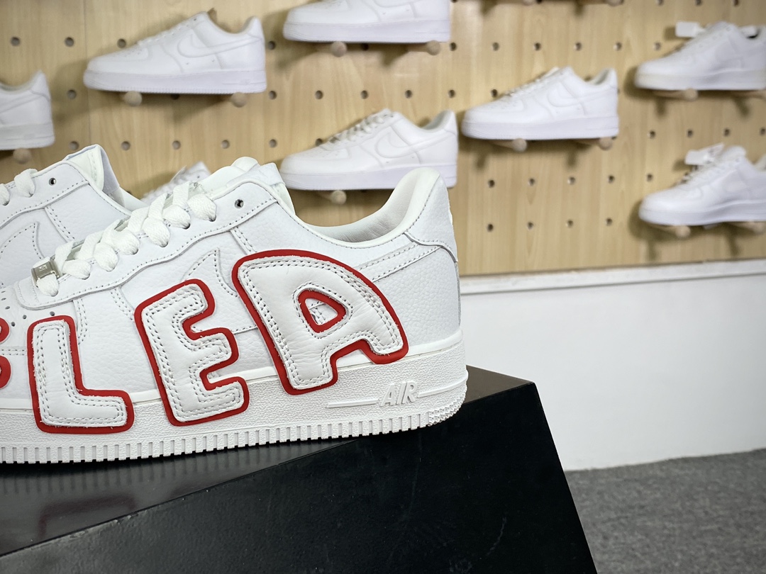 280 Cactus Plant Flea Market/CPFM x Nike Air Force 1 07 Low”White/Red”空军一号板鞋“皮革白红放大补丁字母”CK4746-991