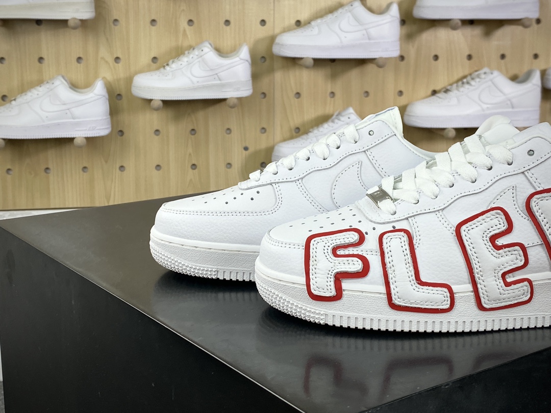 280 Cactus Plant Flea Market/CPFM x Nike Air Force 1 07 Low”White/Red”空军一号板鞋“皮革白红放大补丁字母”CK4746-991