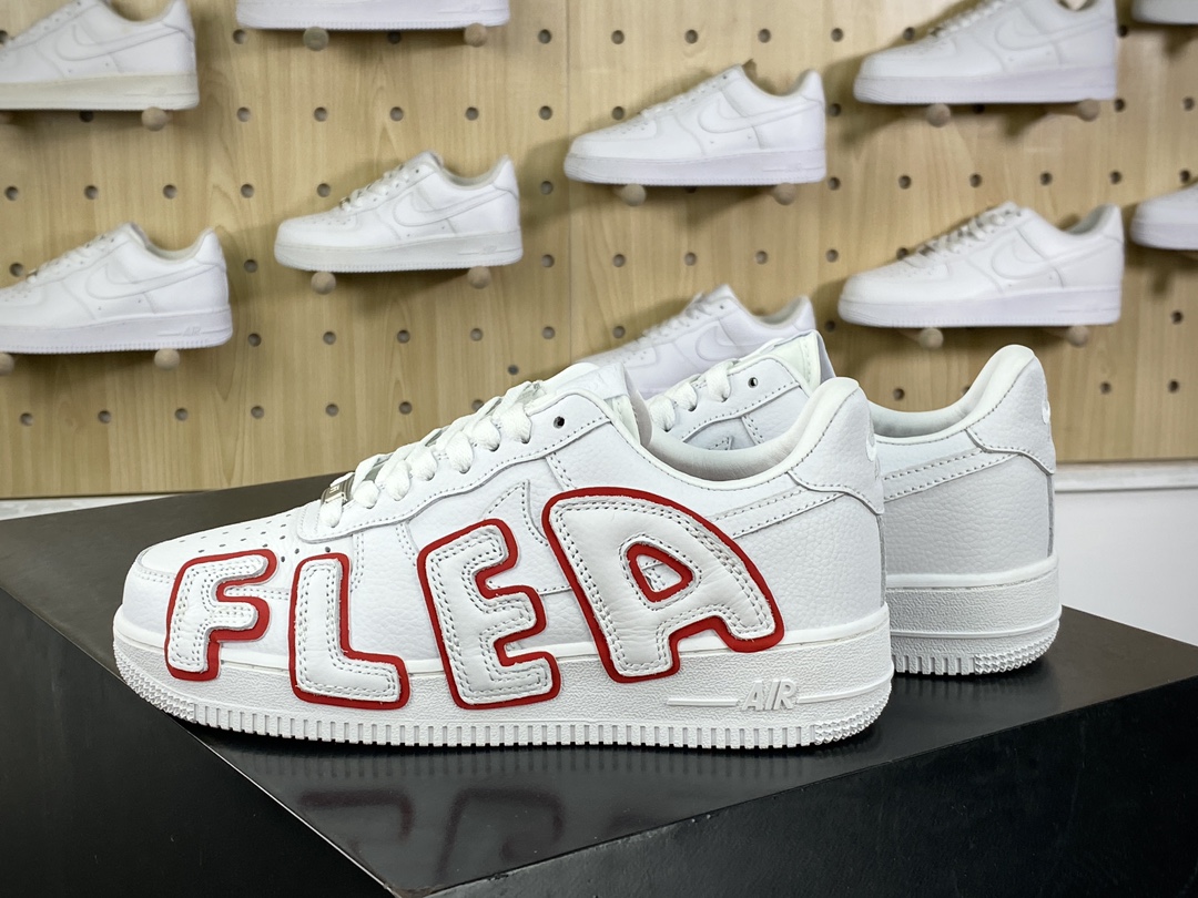 280 Cactus Plant Flea Market/CPFM x Nike Air Force 1 07 Low”White/Red”空军一号板鞋“皮革白红放大补丁字母”CK4746-991