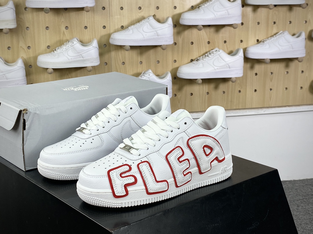 280 Cactus Plant Flea Market/CPFM x Nike Air Force 1 07 Low”White/Red”空军一号板鞋“皮革白红放大补丁字母”CK4746-991