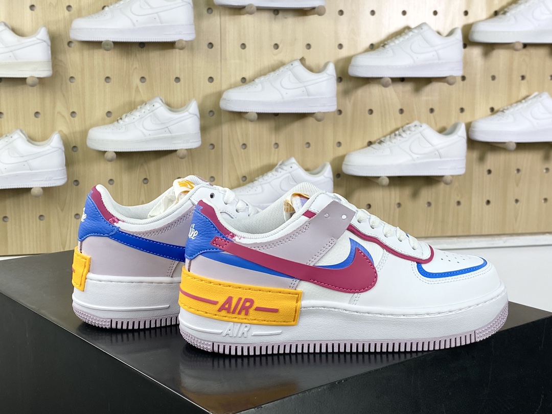 Nike WMNS Air Force 1 Shadow ”Beige Pale Ivory” Air Force One Sneakers ”Splicing Cream Yellow Taro Purple Pink Orange 3M” CU3012-164