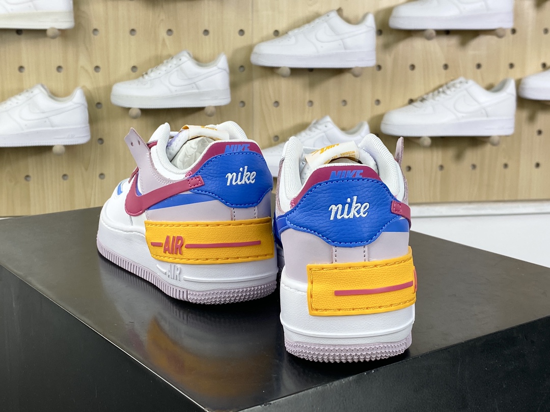 Nike WMNS Air Force 1 Shadow ”Beige Pale Ivory” Air Force One Sneakers ”Splicing Cream Yellow Taro Purple Pink Orange 3M” CU3012-164
