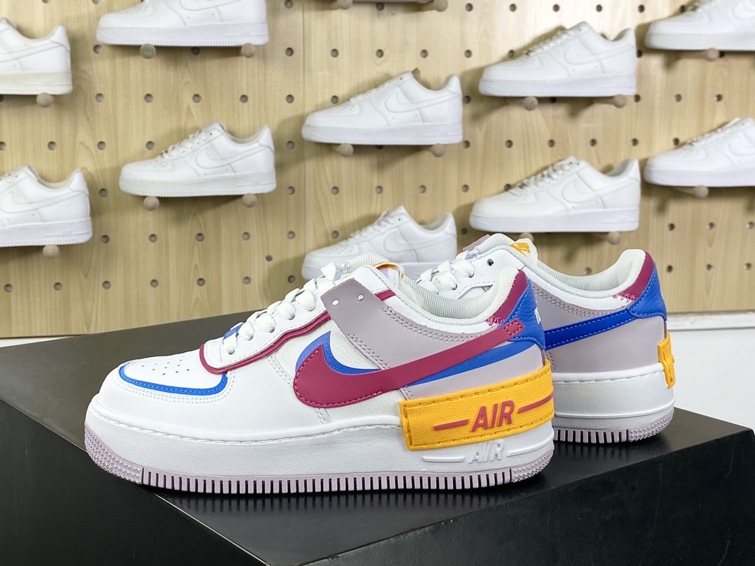 Nike WMNS Air Force 1 Shadow ”Beige Pale Ivory” Air Force One Sneakers ”Splicing Cream Yellow Taro Purple Pink Orange 3M” CU3012-164