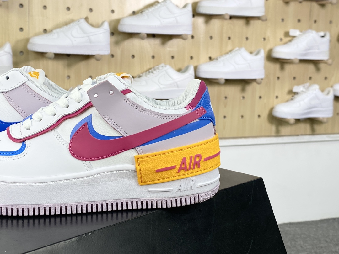 Nike WMNS Air Force 1 Shadow ”Beige Pale Ivory” Air Force One Sneakers ”Splicing Cream Yellow Taro Purple Pink Orange 3M” CU3012-164