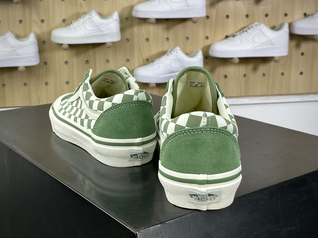 150 Vans Old Skool Reissue 136 老茱利安136系列低帮板鞋“旧绿米白棋盘格子”VN000MT6V0N