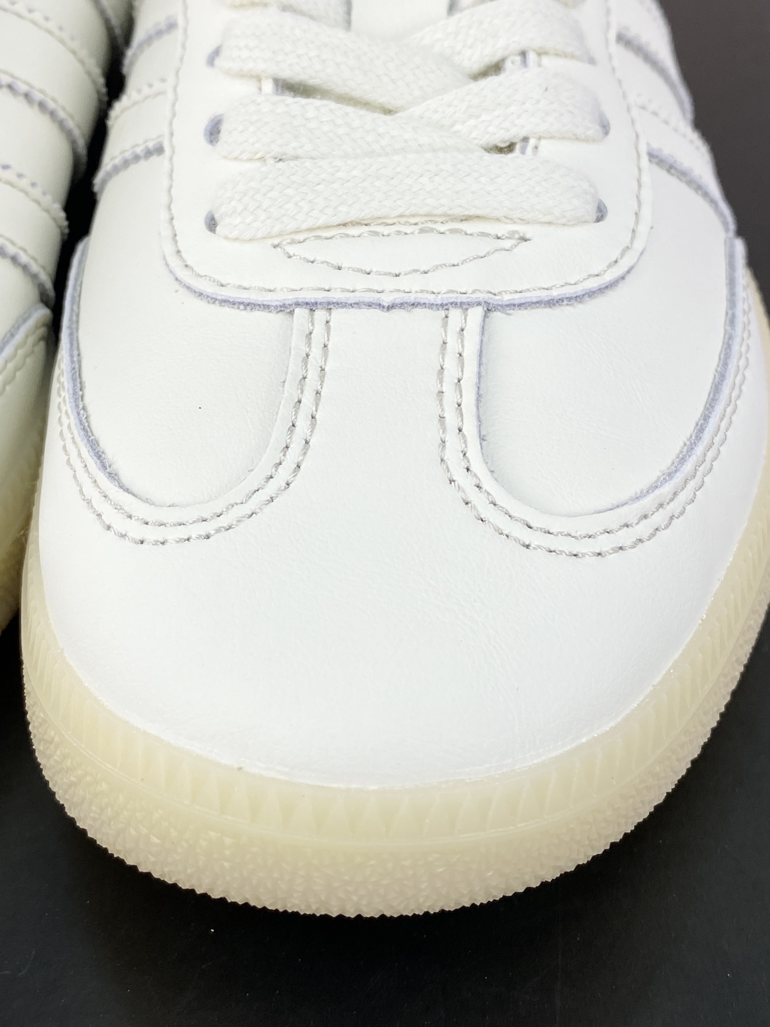 200 三叶草Adidas Originals Samba Decon"Cloud White"桑巴舞板鞋“单层皮全白升级底”IG6171