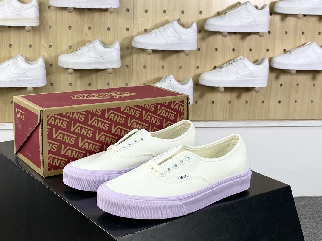 130 范斯Vans Authentic Era 埃拉系列低帮系带运动板鞋“帆布米白冰淇淋紫”VN0009PVCGX