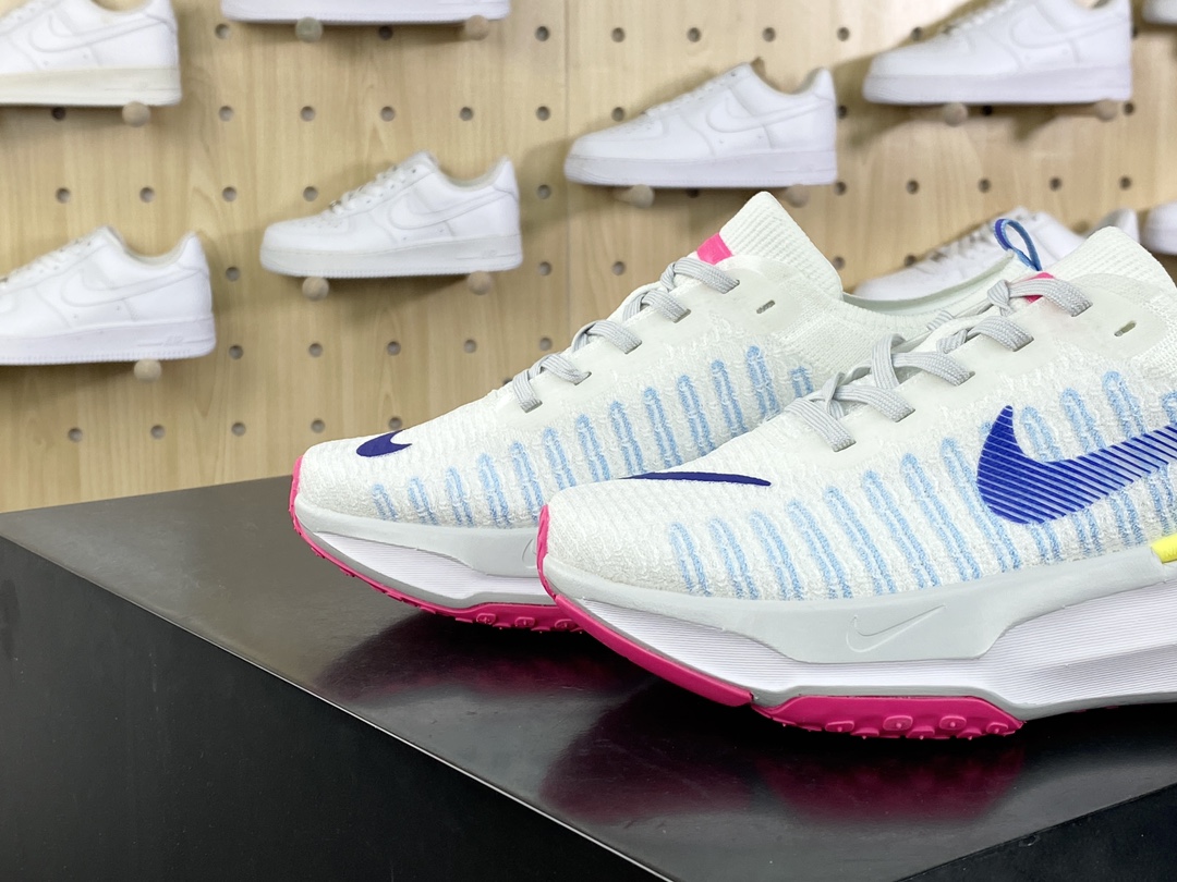 200 耐克Nike ZoomX Invincible Run Flyknit 3"White/Light Blue/Pink"不可战胜慢跑鞋“针织白皇家蓝玫粉”DR2615-105