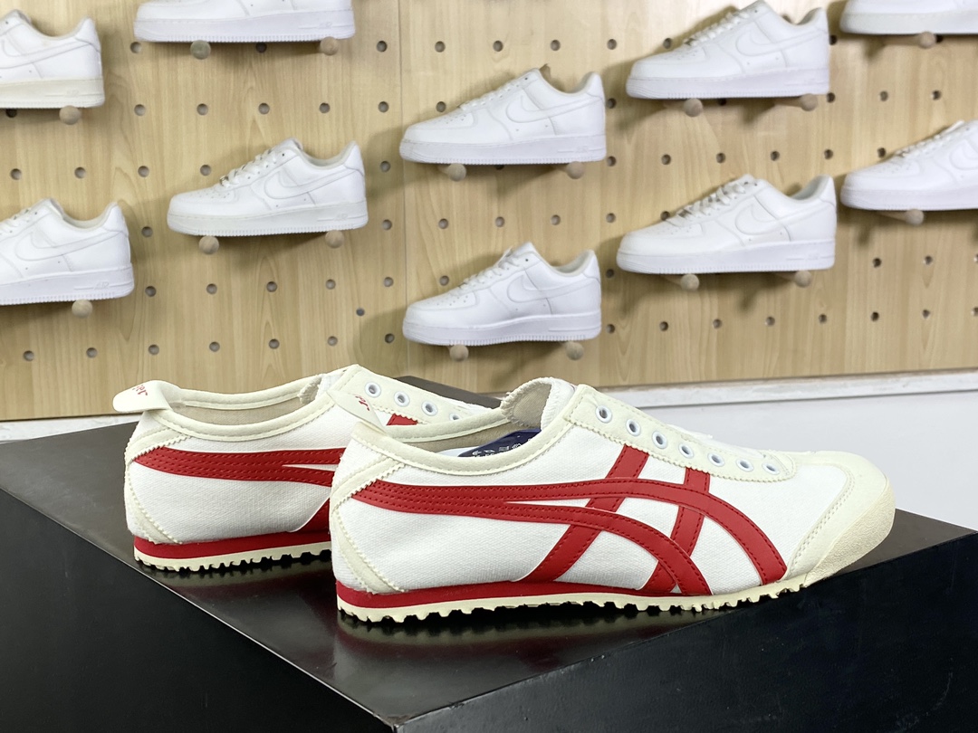 140 鬼塚虎/Onitsuka Tiger Mexico 66 Slip-On 墨西哥慢跑鞋“帆布奶白红”D3K0Q-0023