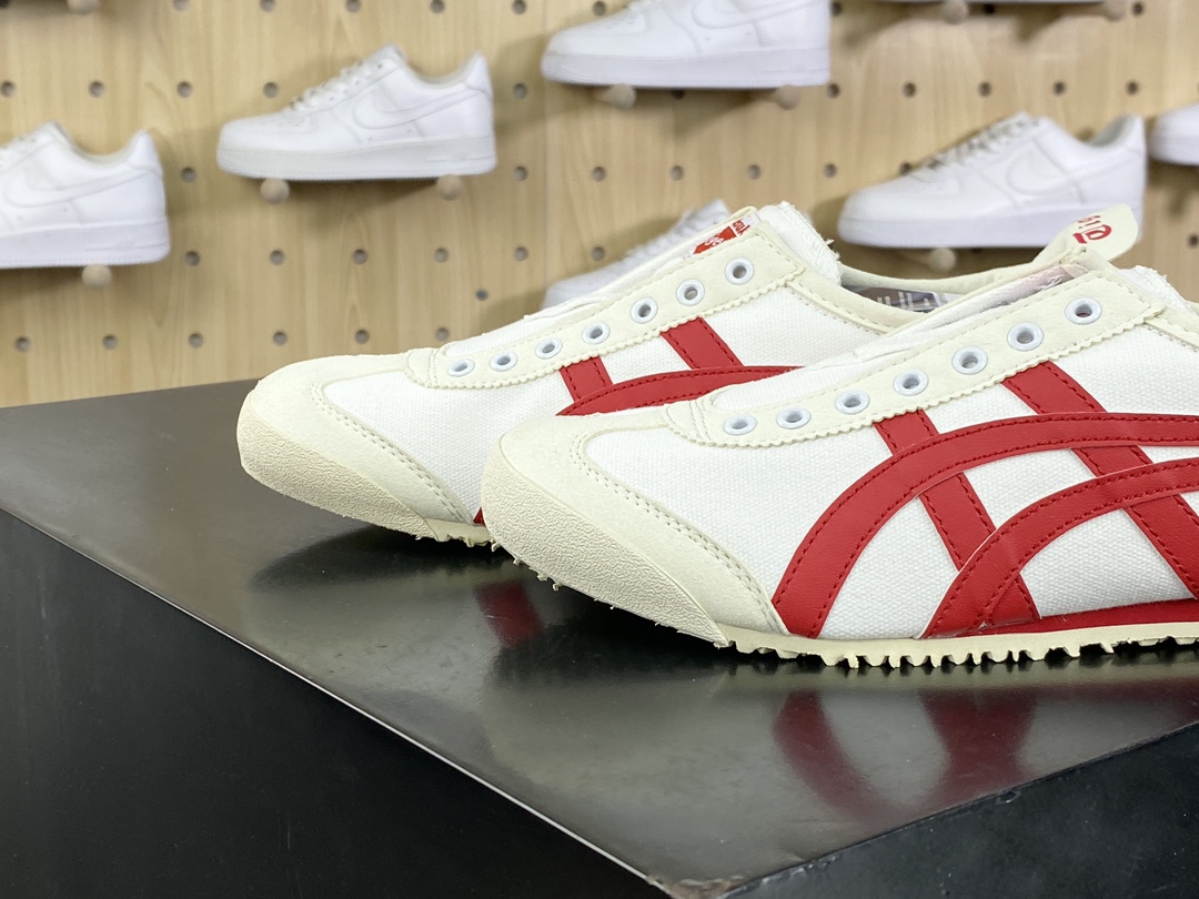 140 鬼塚虎/Onitsuka Tiger Mexico 66 Slip-On 墨西哥慢跑鞋“帆布奶白红”D3K0Q-0023