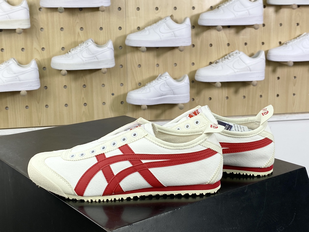 140 鬼塚虎/Onitsuka Tiger Mexico 66 Slip-On 墨西哥慢跑鞋“帆布奶白红”D3K0Q-0023