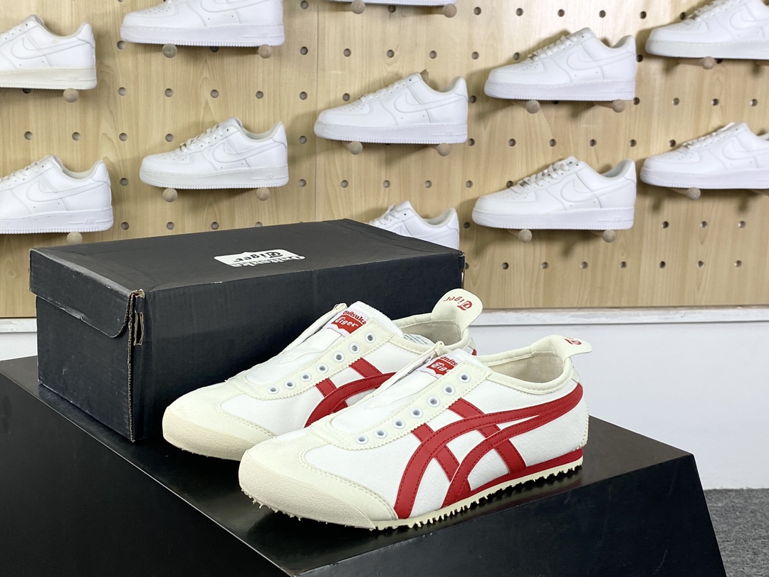 140 鬼塚虎/Onitsuka Tiger Mexico 66 Slip-On 墨西哥慢跑鞋“帆布奶白红”D3K0Q-0023