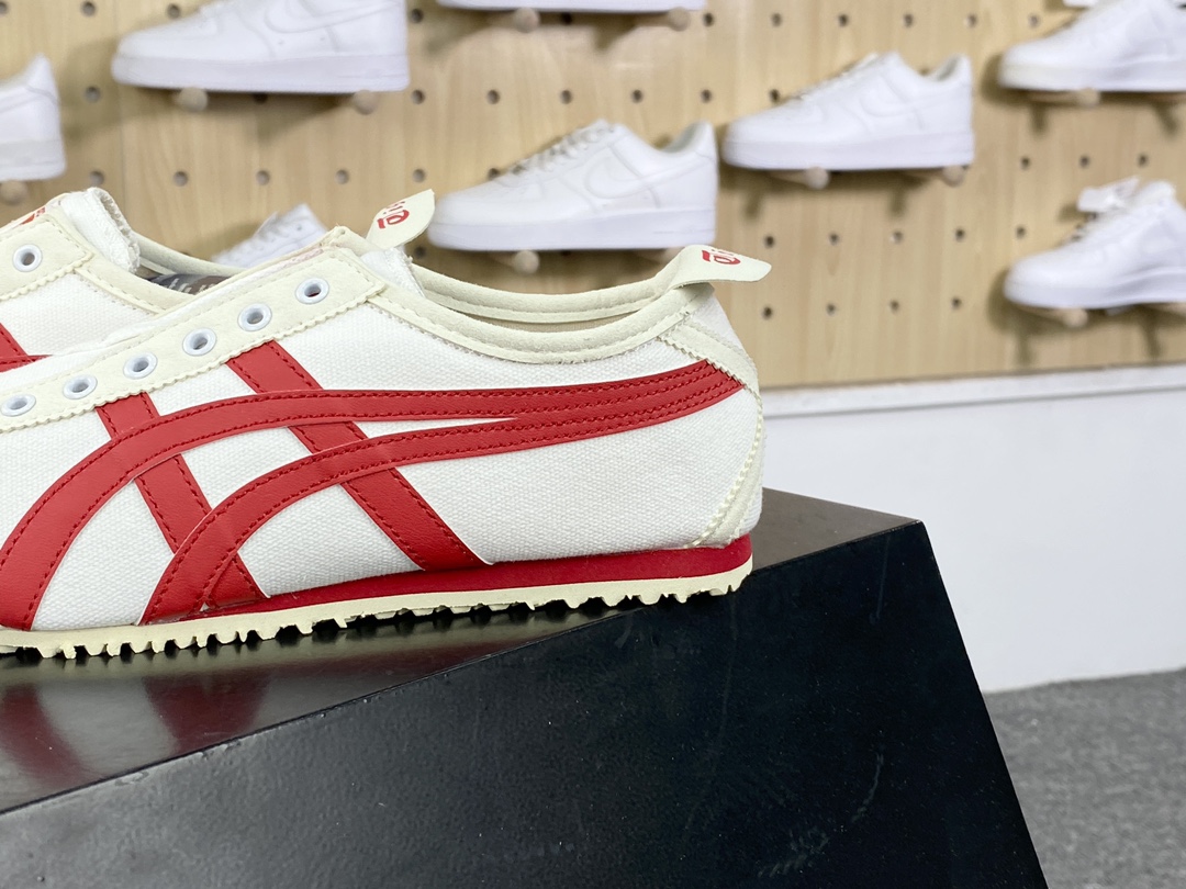 140 鬼塚虎/Onitsuka Tiger Mexico 66 Slip-On 墨西哥慢跑鞋“帆布奶白红”D3K0Q-0023