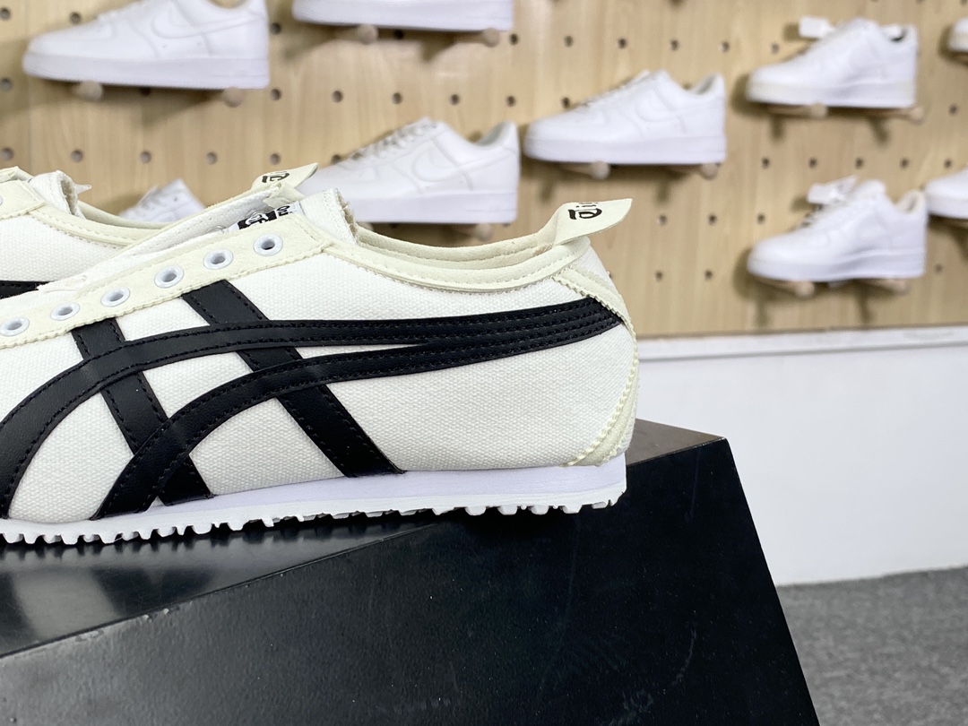 140 鬼塚虎/Onitsuka Tiger Mexico 66 Slip-On 墨西哥系列慢跑鞋“帆布白黑”D342Q-0190