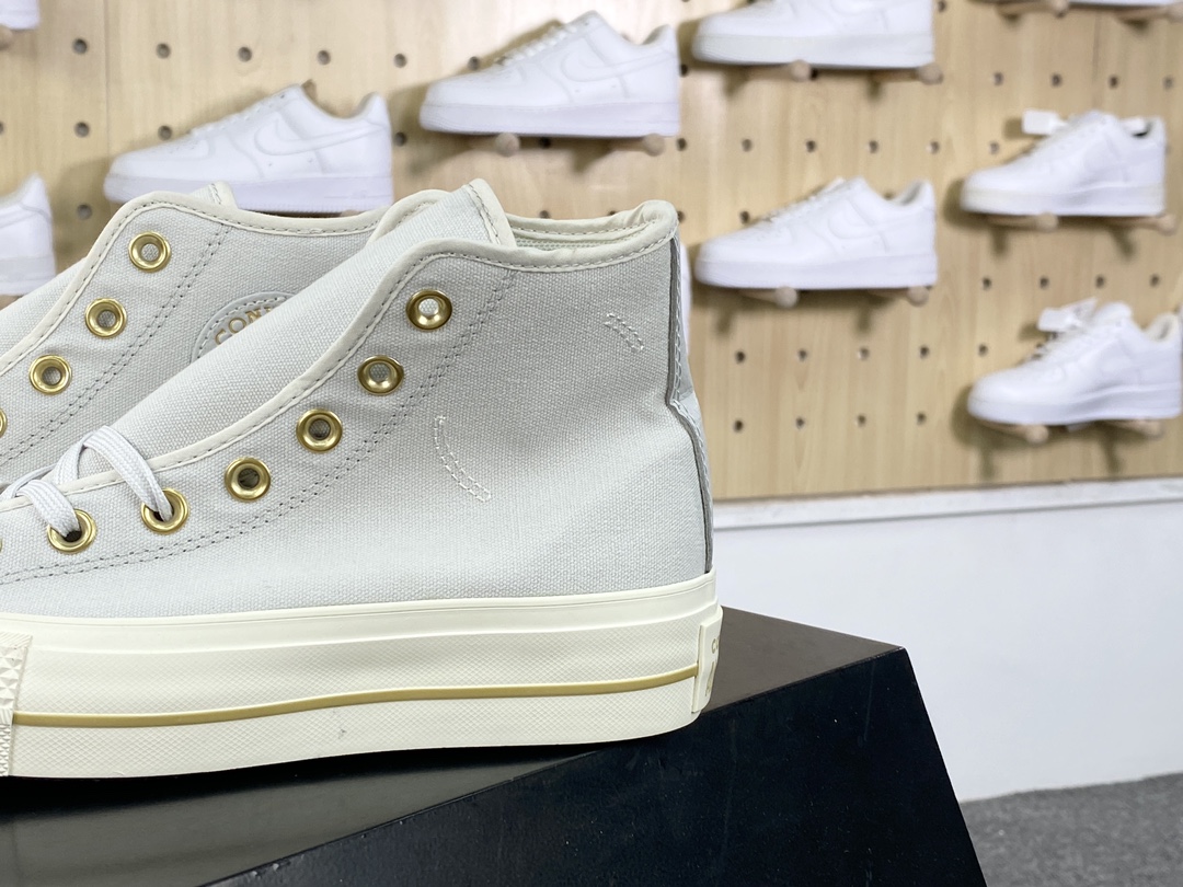 150 匡威Converse Chuck Taylor All Star Lift High”Barely Gray”明星硫化鞋“帆布淡灰金”A08237C