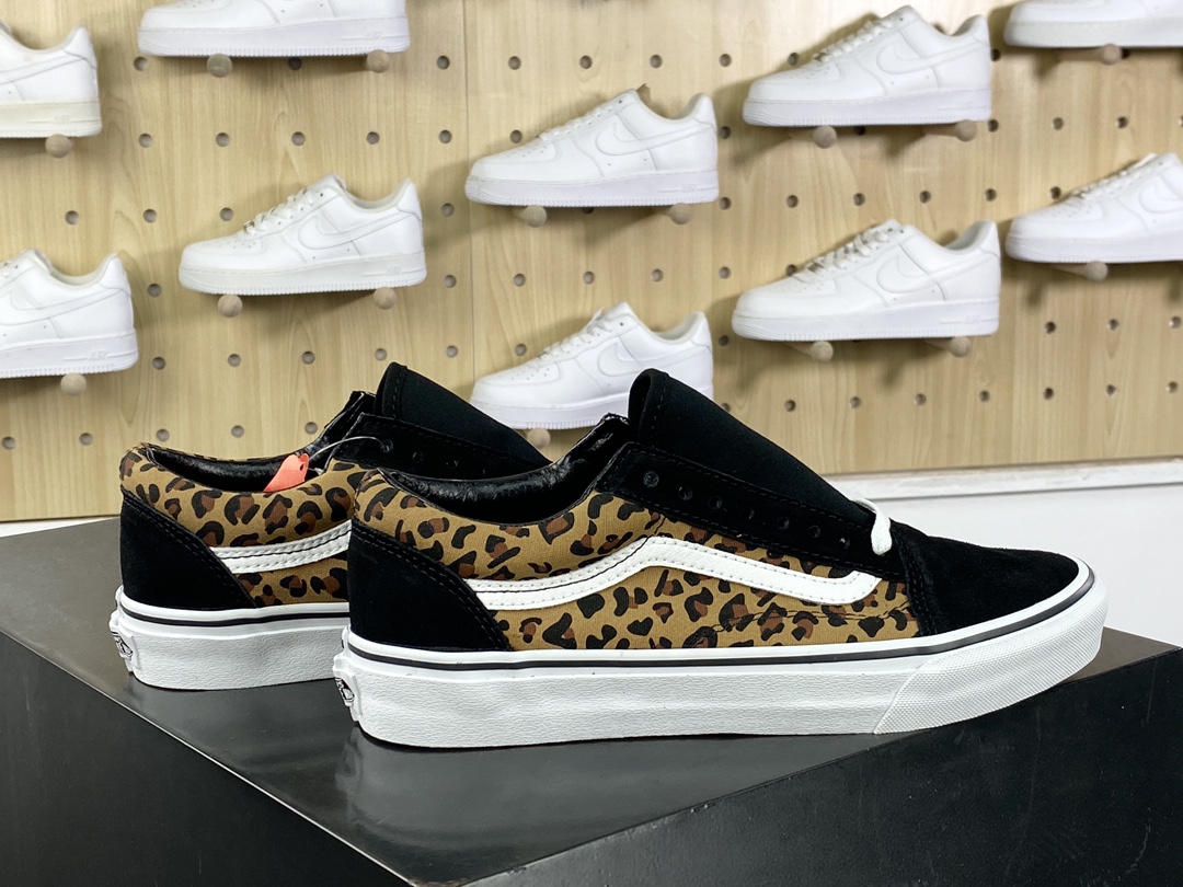 140 范斯Vans Old Skool”Animalier”经典老茱利安系列低帮复古硫化休闲运动板鞋“豹纹黄黑白”VN000CR5CJK